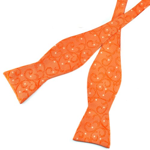 Orange Yellow Dot Self Tie Bow Tie