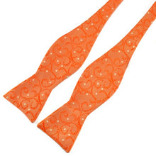 Load image into Gallery viewer, Orange Yellow Dot Self Tie Bow Tie
