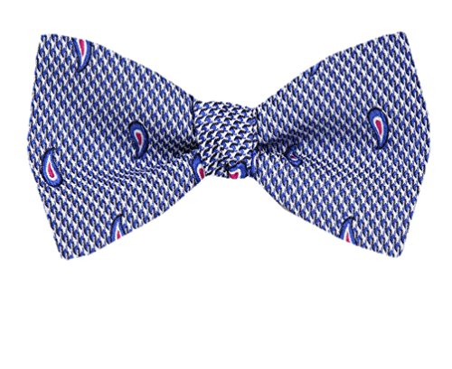 Blue White Red Silk Self-Tie Bow Tie