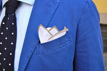 Load image into Gallery viewer, Flairs New York Gentleman&#39;s Essentials Weekend Casual White Pocket Square
