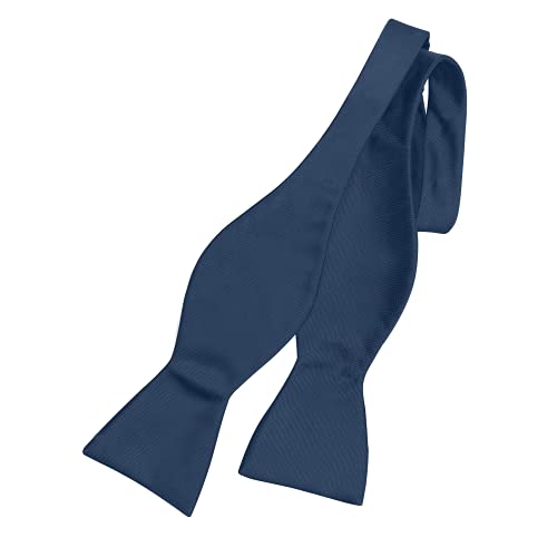 Solid Navy Blue Silk Self-Tie Bow Tie