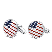 Load image into Gallery viewer, American Flag (Circle) Cufflinks
