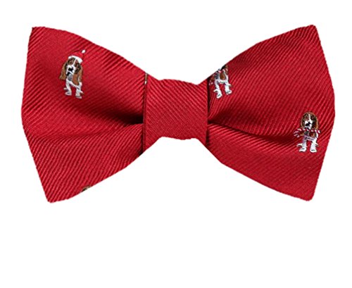 Red Brown Dog Silk Self-Tie Bow Tie