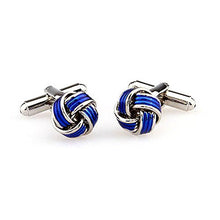 Load image into Gallery viewer, Blue Enamel Knot Cufflinks
