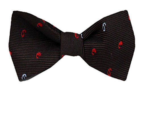 Black Red White Silk Self-Tie Bow Tie