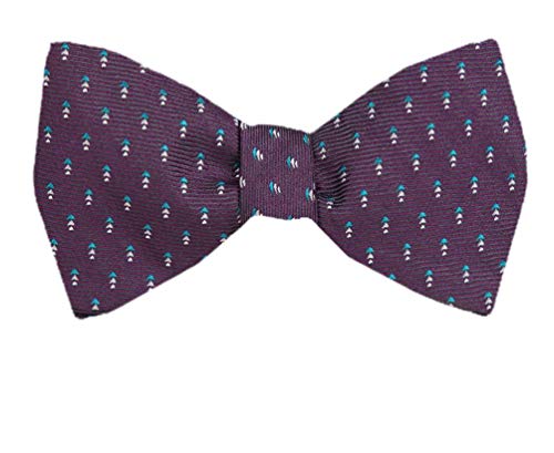 Purple Teal Dots Silk Self-Tie Bow Tie