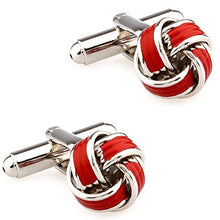 Load image into Gallery viewer, Red Enamel Knot Cufflinks
