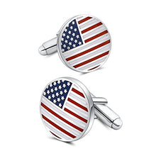 Load image into Gallery viewer, American Flag (Circle) Cufflinks
