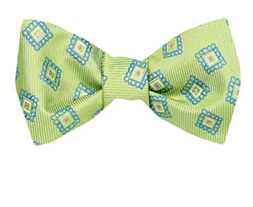 Green Blue Silk Self-Tie Bow Tie