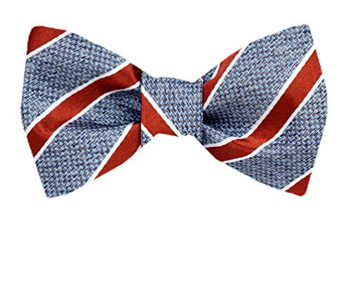 Gray Rust Silk Self-Tie Bow Tie