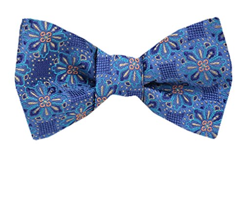 Blue Orange Silk Self-Tie Bow Tie