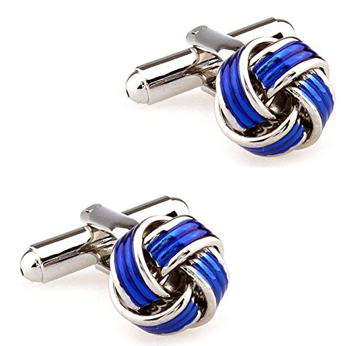 Blue Enamel Knot Cufflinks