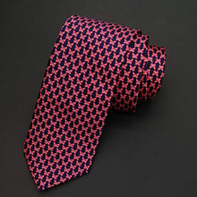 Load image into Gallery viewer, Red and Black Butterflies Silk Neck Tie
