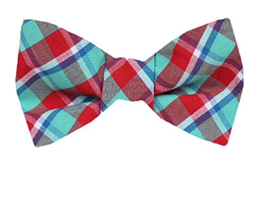 Green Red Blue White Silk Self-Tie Bow Tie