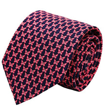 Load image into Gallery viewer, Red and Black Butterflies Silk Neck Tie
