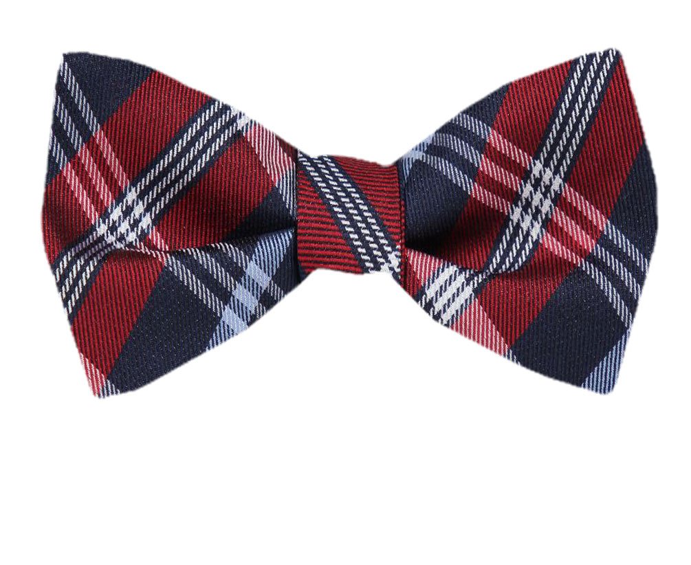 Blue Red White Silk Self-Tie Bow Tie