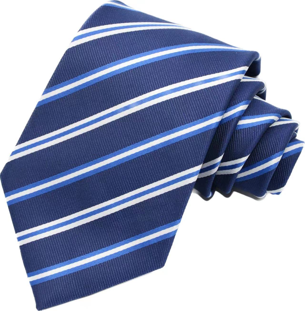 Striped Blue White Neck Tie
