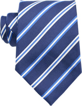 Load image into Gallery viewer, Striped Blue White Neck Tie
